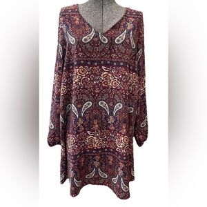 Charlotte Russe Y2K boho inspired mini dress-3/4 sleeves-fall-autumn-cute-sz med